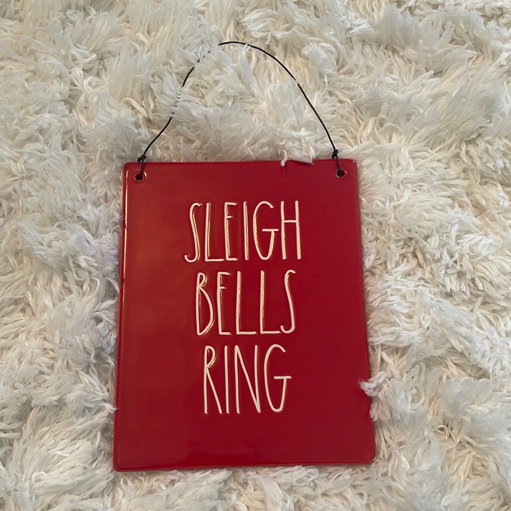 Rae Dunn Holiday Sleigh Bells Ring Sign